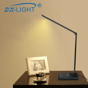 

3 Level Brightness Adjustable USB LED Desk Lamp Multifunction Qi LED Table Lamp 5W Touch Switch USB/Wireless Charger Table Lamp