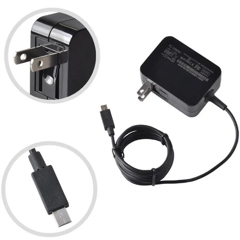 

19V 1.75A Power Supply Adapter US Plug Travel AC Wall Charger with Cable For Asus Eeebook X205 X205T X205TA