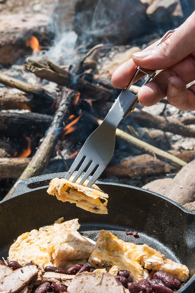 Naturehike походные мини портативные титановые столовые приборы, ложка, вилка Spork Набор для альпинизма портативная посуда набор столовых приборов