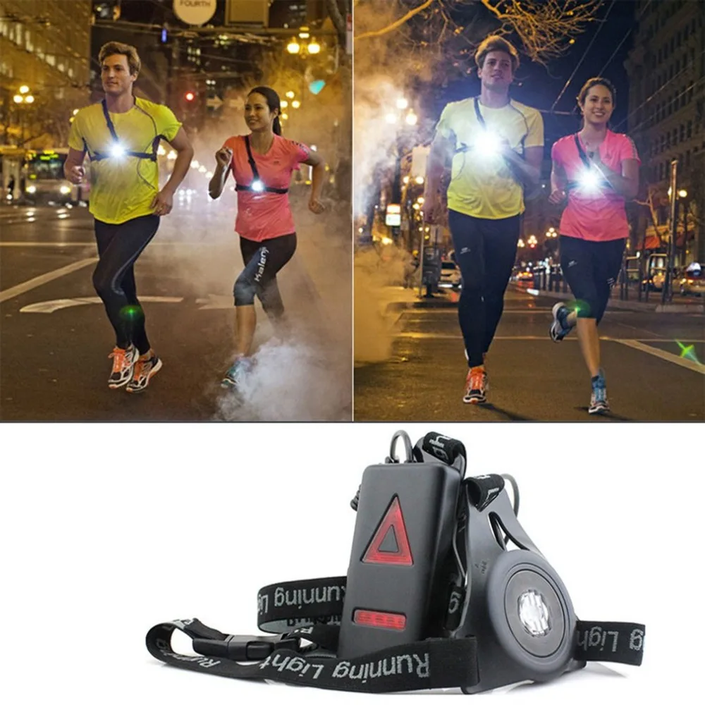 

Newest Outdoor Sport Running Lights Q5 LED Night Running Flashlight Warning Lights USB Charge Chest Lamp White Light Torch #30