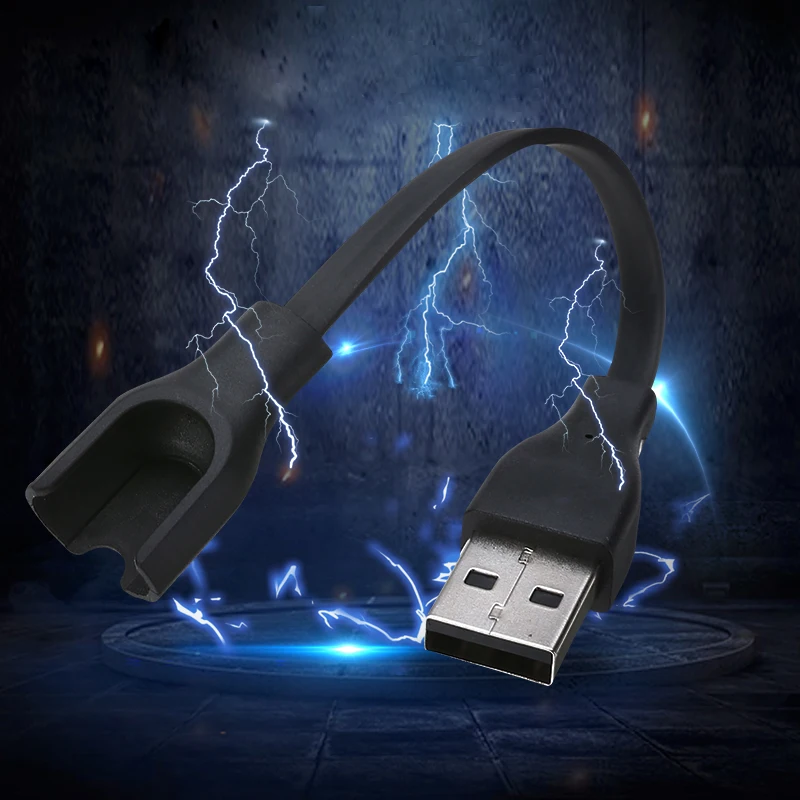 

1Pcs USB Cable TPE Black 17.7cm USB Power Charging Cable For Go-Tcha Wristband Bracelet Charging Cable High Quality