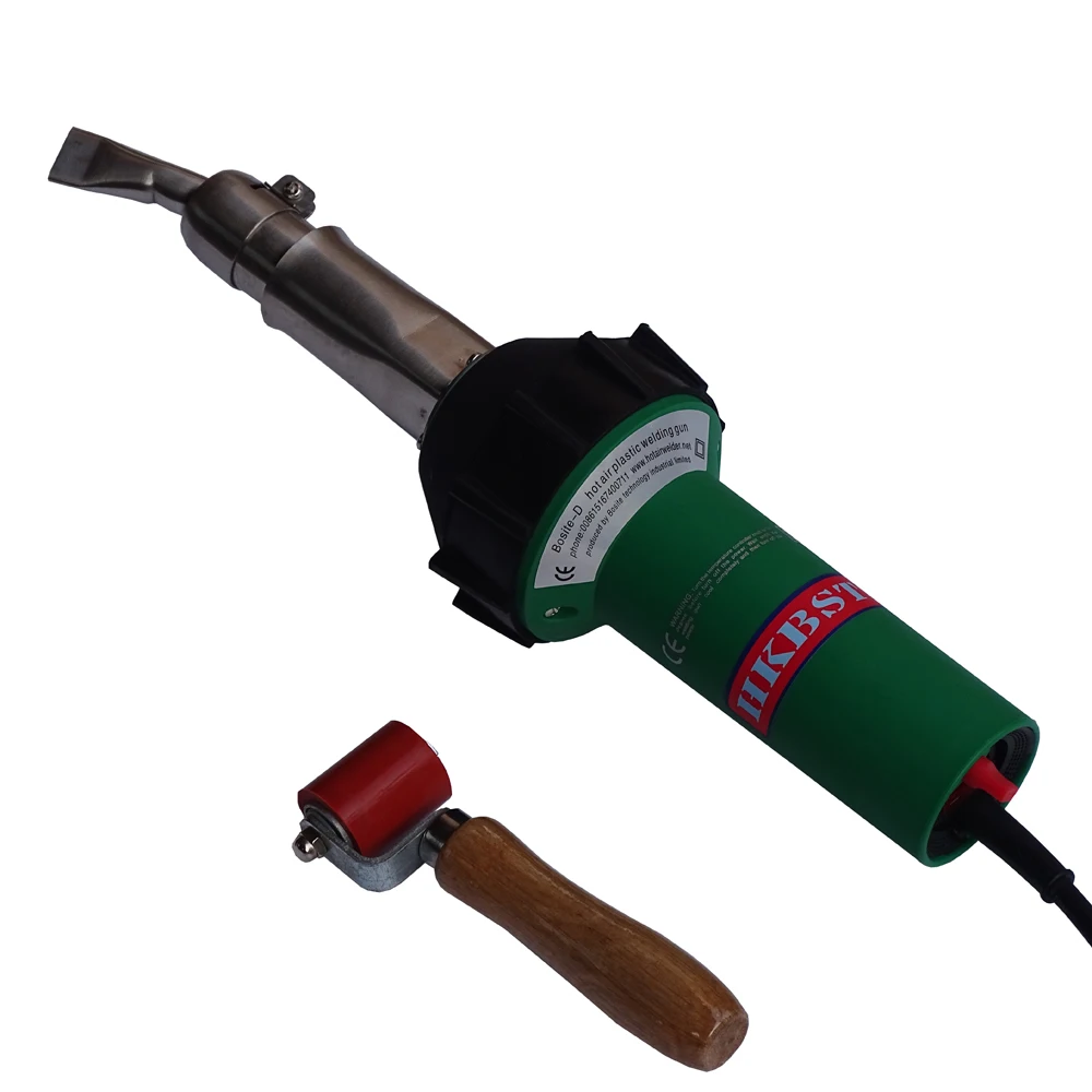 

handheld PVC hot air banner welders welding gun with 20mm flat nozzle and silicone pressure roller