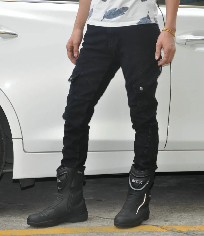 

2018 new volero-kargo motorcycle racing, knight black jeans, anti drop pants, off-road motorcycle, self-cultivation pants