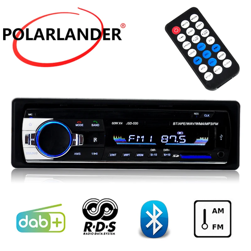Авторадио с ЖК дисплеем 1 DIN Bluetooth автомобильное радио стерео RDS разъем для USB и SD