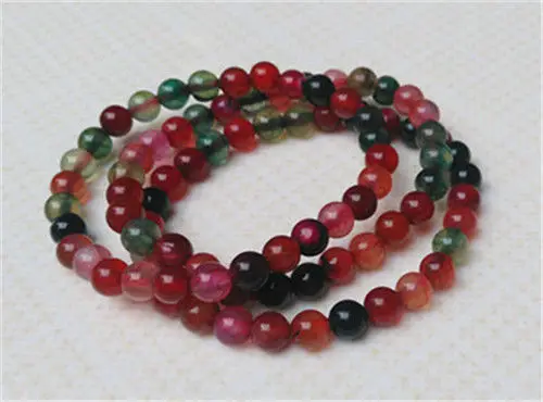

Free shipping 3PCS/1lot Natural RED GREEN beads bracelet certification level 6.3MM