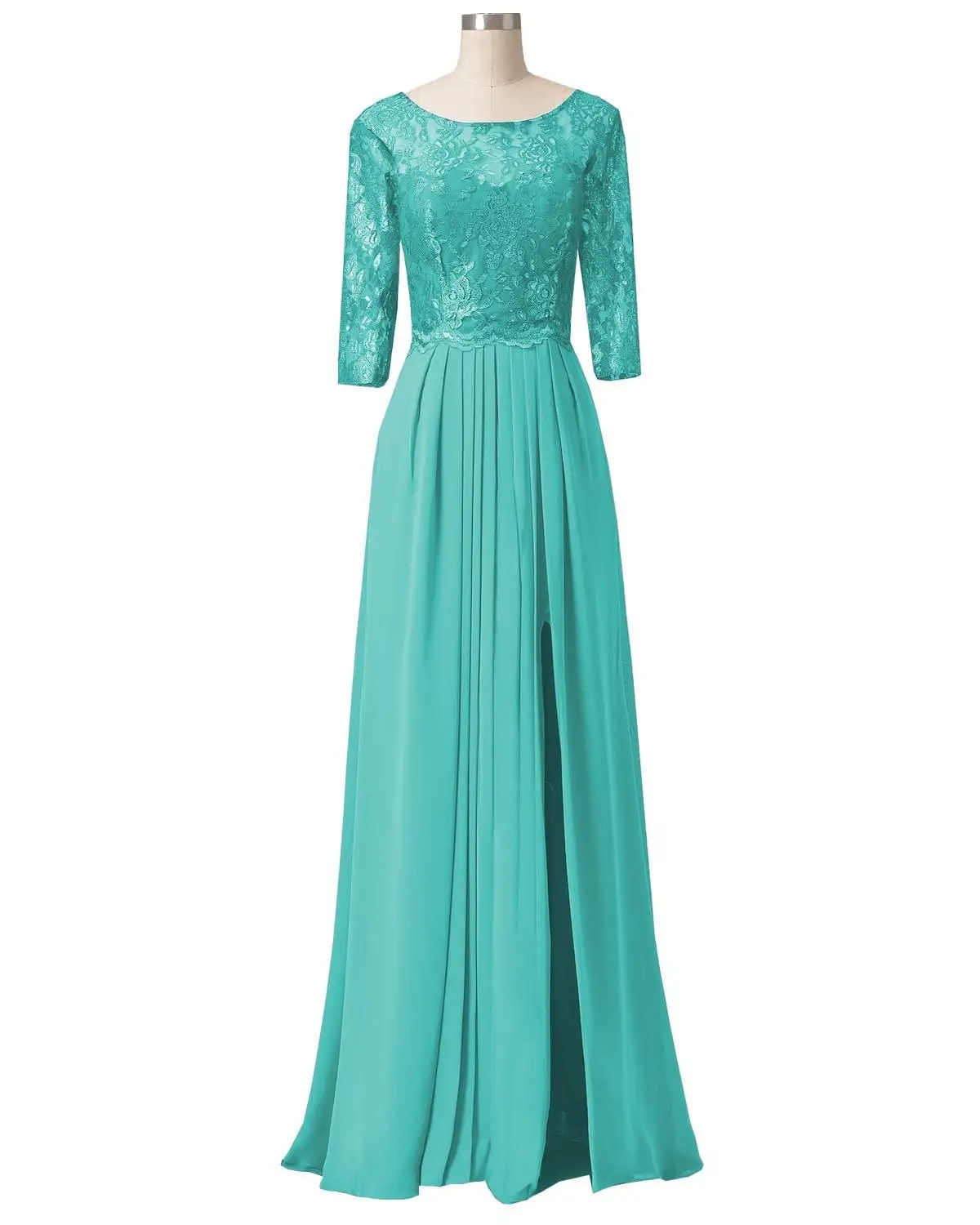ТРАПЕЦИЕВИДНОЕ кружевное винтажное платье для матери невесты с короткими рукавами, свадебное платье для жениха, длинное торжественное вечернее платье, SLD-M15 - Цвет: Tiffany Blue