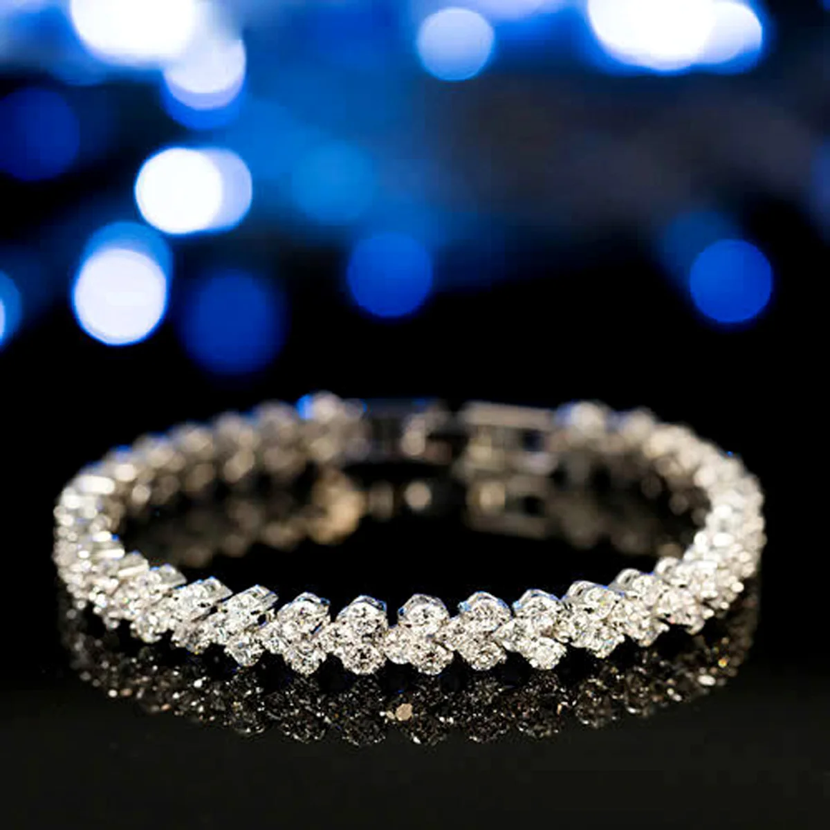 Luxury Crystal Bracelets For Women Girls Silver Bracelets & Bangles Femme Bridal Wedding Jewelry Vintage charm wrap Bracelet