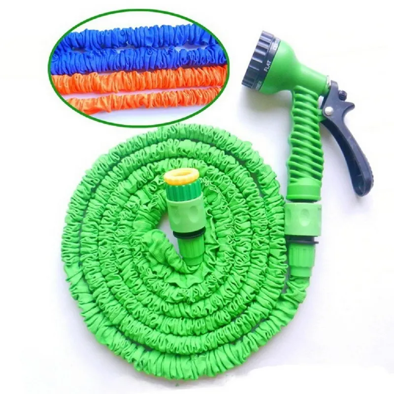 25 50 75 100FT Flexible Expanding Garden Water Hose Reel Tube Spray