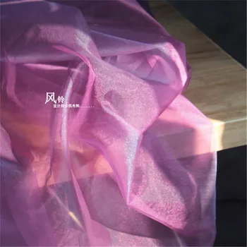 

2 yards/lot costume performance element fabric very nice! Soft rosy fushia gradually changing color translucent gauze fabric!