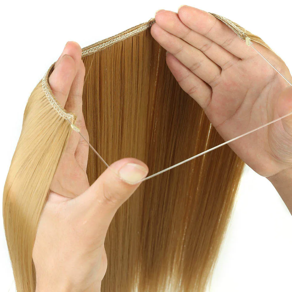 Delice, длинные прямые волосы для наращивания, синтетические, рыбная линия, невидимые волосы для наращивания, шиньоны для женщин