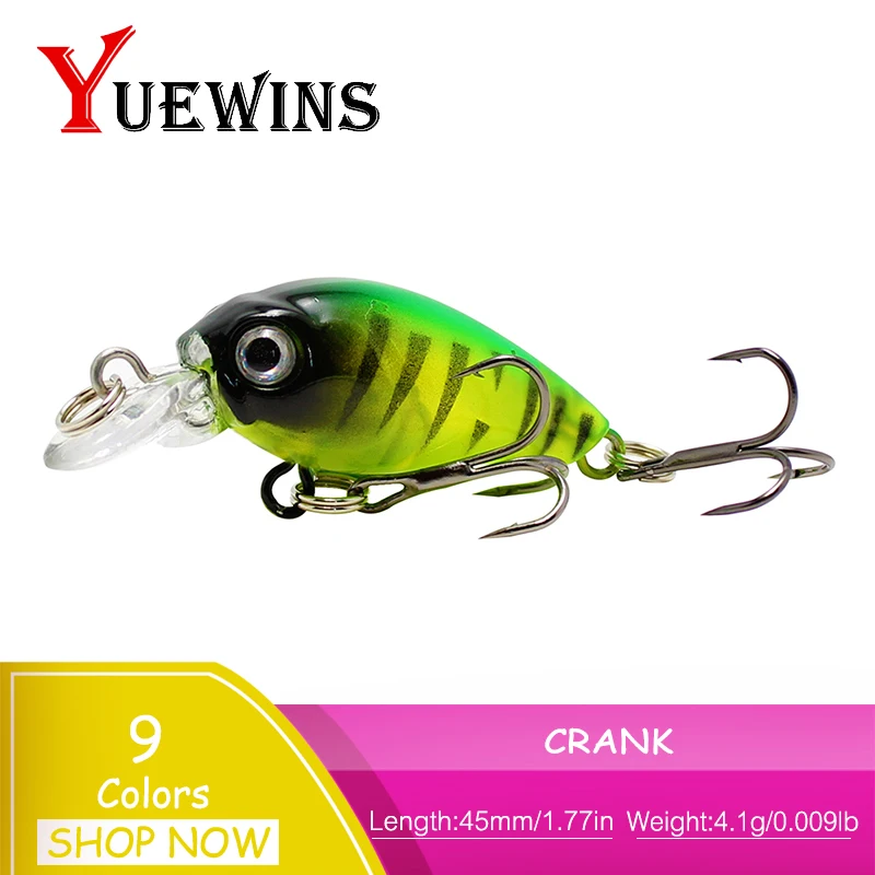 

YUEWINS 1Pcs Crankbait Fishing Lure Artificial 45mm 4.1g Topwater Swim bait Fish Pesca Wobblers Minnow Carp Fishing TP333