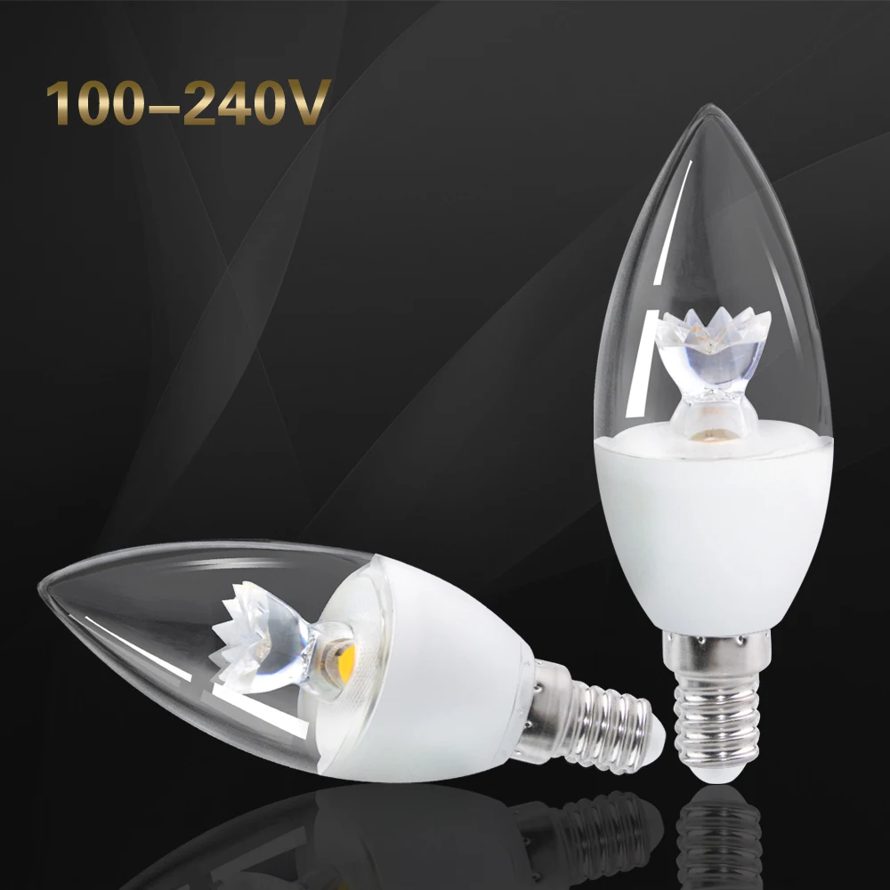 E14 COB из светодиодов свечах AC110V 220 В лампа хрустальная люстра освещение Bombillas