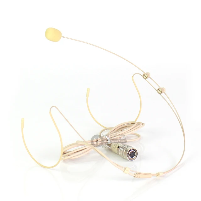 Beige 4 Pins Hirose Plug Headworn Mic Earset Headset Microphone For Audio Technica Wireless Bodypack AEW 4000a T1000a 5000a 5000