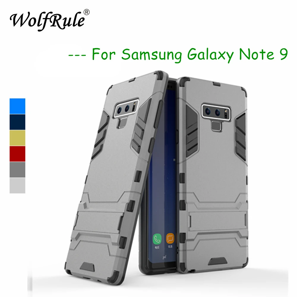 

WolfRule Case For Samsung Galaxy Note 9 Cover Rubber + Hard Plastic Kickstand Back Case For Samsung Galaxy Note 9 Phone Fundas