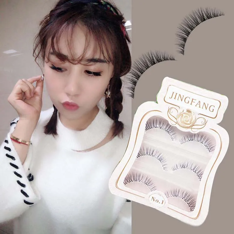 

2019 New False Eyelashes Pure Handmade Natural Transparent Terrier Fake Short Paragraph Bare Makeup Soft Eye Lashes Mink Beauty