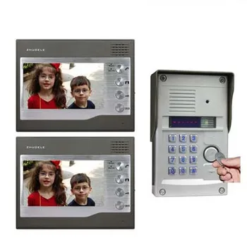 

ZHUDELE Top Quality Home Security Intercom System 7"Video Door Phone,HD FRID Panel Camera w/t Password&ID Card Unlocking 1V2