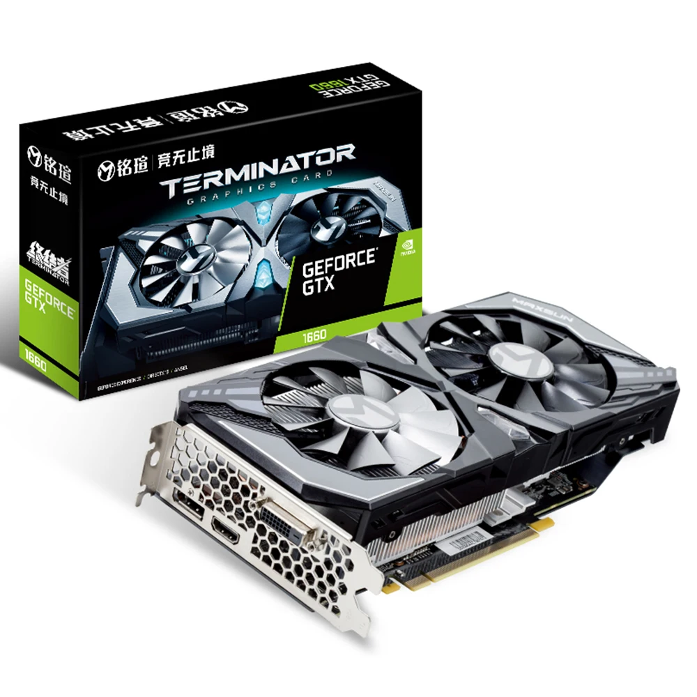 MAXSUN GTX 1660 Терминатор 6G 192bit NVIDIA GDDR5 8000 МГц 1530-1785 МГц HDMI+ DP+ DVI Настольный графическая карта для игр