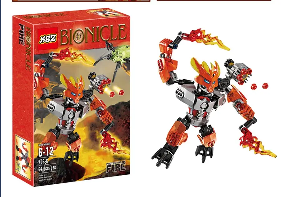 

Reedcall 64Pcs Bionicle 70779 Protector of Stone Building Kit Compatible Legoings Building Blocks Toys