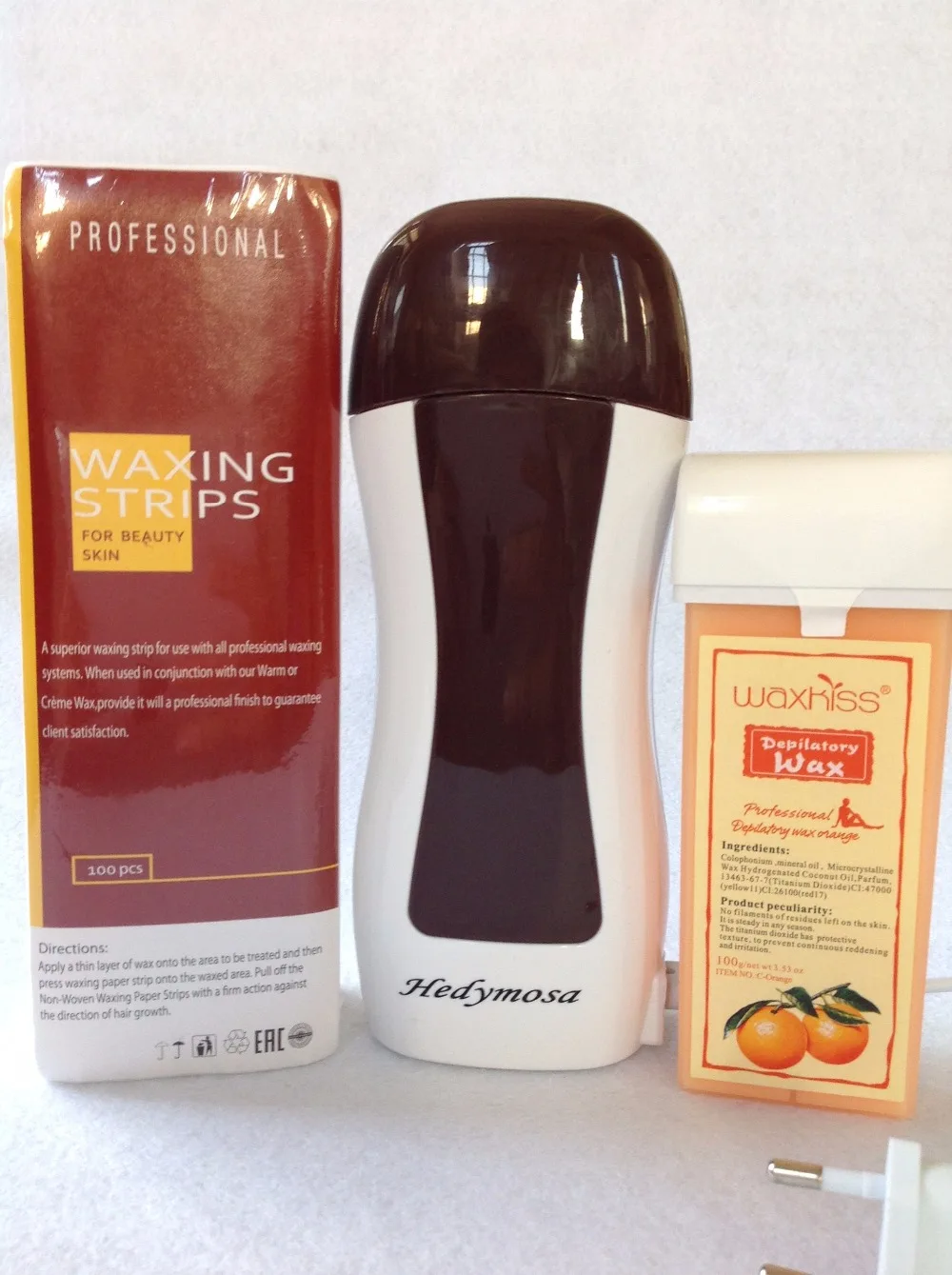 

Hot Depilation Wax Heater set 110V-220-240V Hair Removal Epilator Orange Wax Machine * 1, wax * 1, Wax Strips * 100 Coffee
