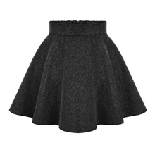 Новая зимняя женская юбка с высокой талией, Женская шерстяная юбка миди, Женская юбка-пачка, плиссированная юбка размера плюс, мини-юбка, saia, серая, Черная