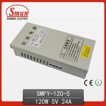 

CE RoHS Approved 120W Metal Case Single Output Reliable Rainproof Switching Power Supply SMPS 120W 5V 24A (SMFY-120-5)
