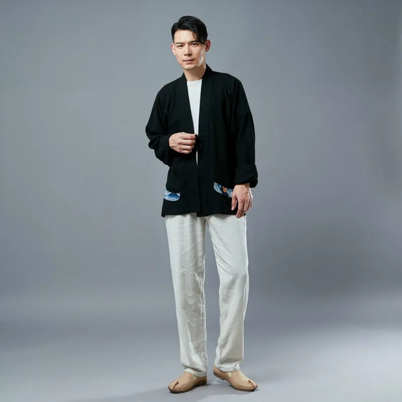 

Original Design Chinese Style Male Summer Dress Han Clothes Man Jacket Retro Mens Clothes 2019 Autumn D975