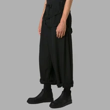 27-44 Для мужчин одежда GD стилист моды дефиле простой Street бинты Свободные Брюки повседневные штаны Большие размеры костюмы