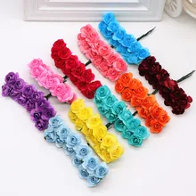 144 шт 1,5 см мини-розовый цветок, декоративные искусственные цветы для скрапбукинга, украшения для дома, свадьбы, дня рождения, вечеринки, Q