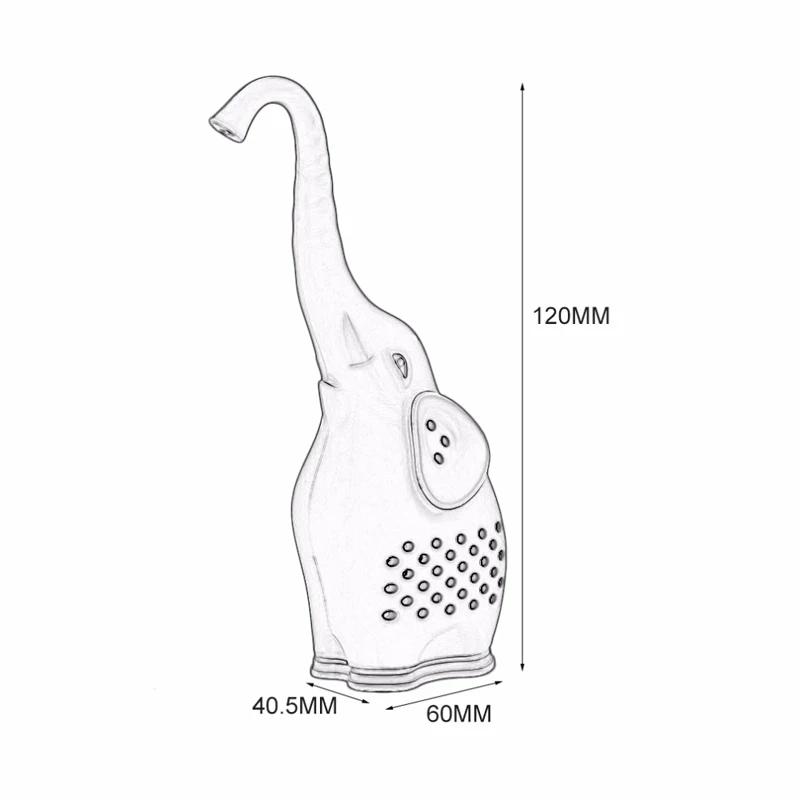 Silicone Tea Infusers Tools Cute Elephant Cartoon Shape Infusor Tea Strainer Food Grade Silicone Make Tea Bag Filter 4 Colors  (4)