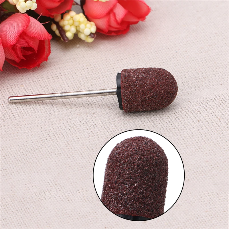 Reusable Rubber Sanding Nail Drill Bit 13x19mm With Cap Polish Manicure