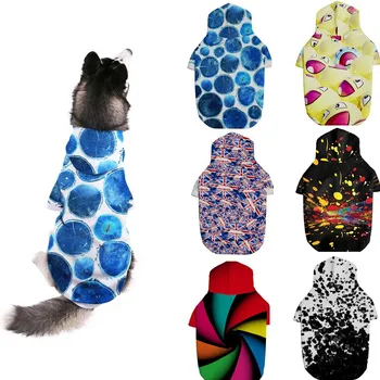 

Pet 3D Dog Hoodies Sweatshirts for Dogs HD Fashion Colorful Print Clothing Hoodies Spring Warm Dog Outdoor Suit for Small Large