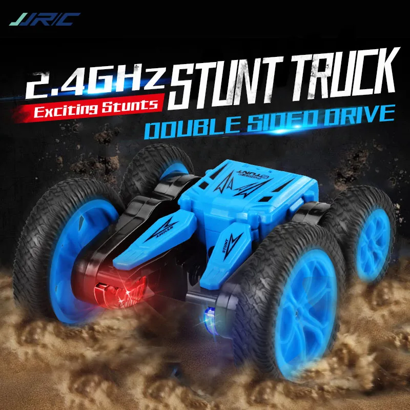 4WD RC трюковые автомобили 2,4 Ghz с дистанционным управлением Гоночная машина 360 градусов вращающийся двусторонний привод вращающийся RC автомобиль игрушки подарки - Цвет: Blue