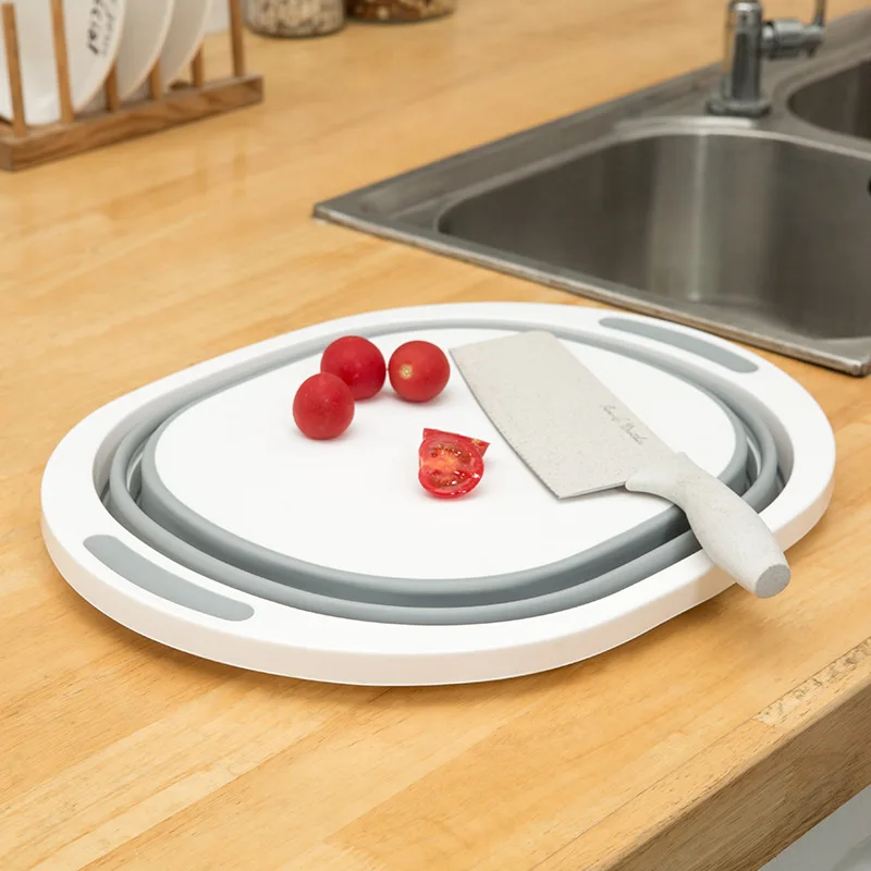 

Foldable Cutting Board Multi-function Chopping Blocks Flexible Vegetable Fruit Washing Basket Sink Kitchen Accessories