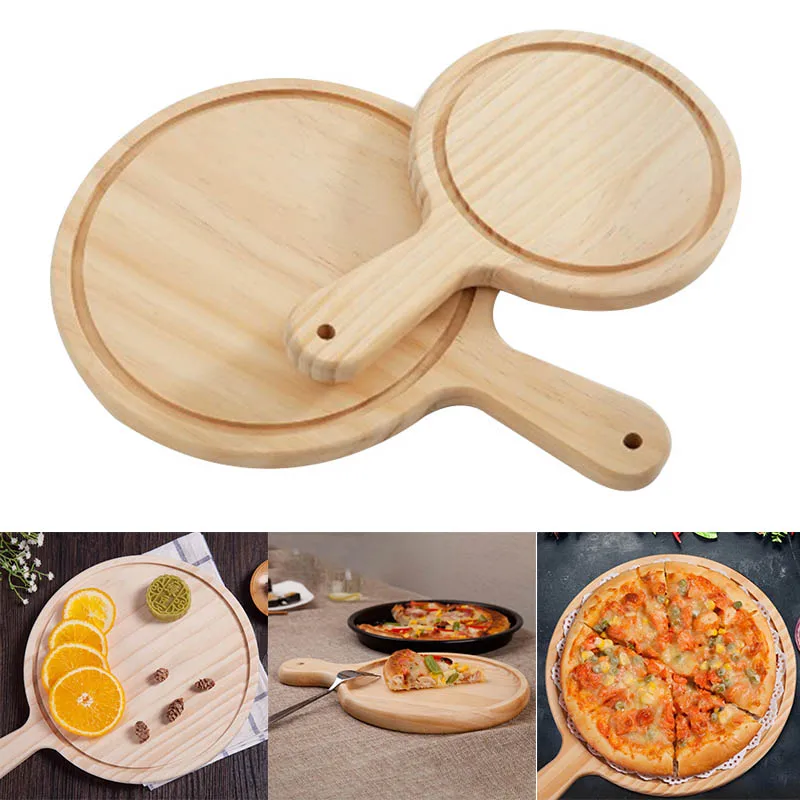 Горячая 1 шт. деревянная лопатка для пиццы, поднос для сыра, доска для резки, Круглый MAL999