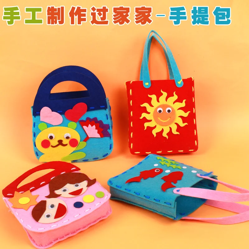 Girls Nonwoven DIY Handbag Kids Handmade Toy Bag Children Educational