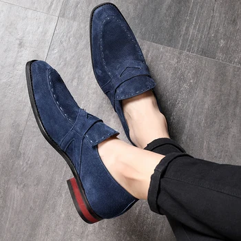 

2020 Autumn Sell Well Breathable Suede Loafers Man Fashion Comfortable Wedding Party Leather Shoes Large Size 48 Business Shoes