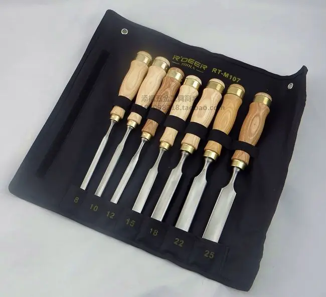 R'DEER 7pcs half round woodworking tool chisels set NO.RT M107