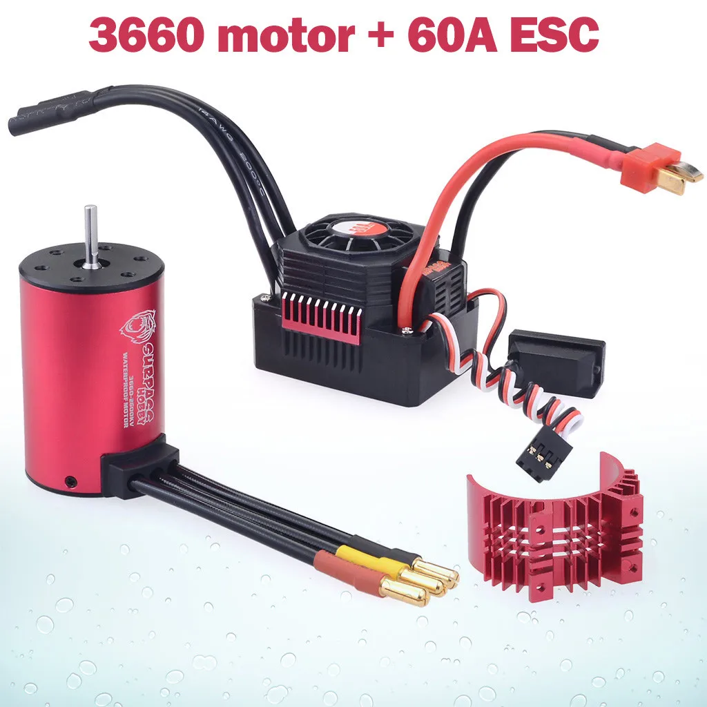 

Waterproof 3660 2600KV Brushless Motor + 60A ESC 2-3S Set for 1/10 RC Car Truck Accessories Toys for Children