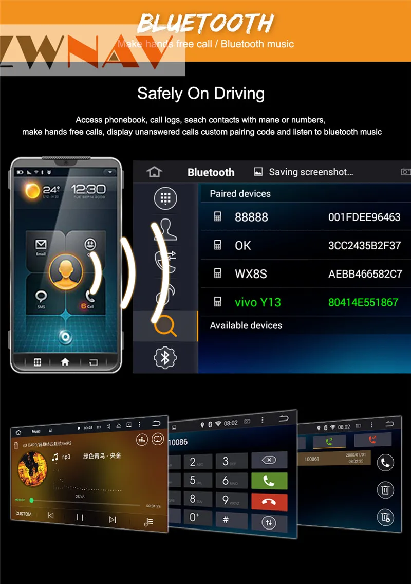 Top Android 8.0 Car DVD Player GPS Navigation Headunit Multimedia GPS SAT NAV For Toyota Most of 2DIN 200*100 Radio 5