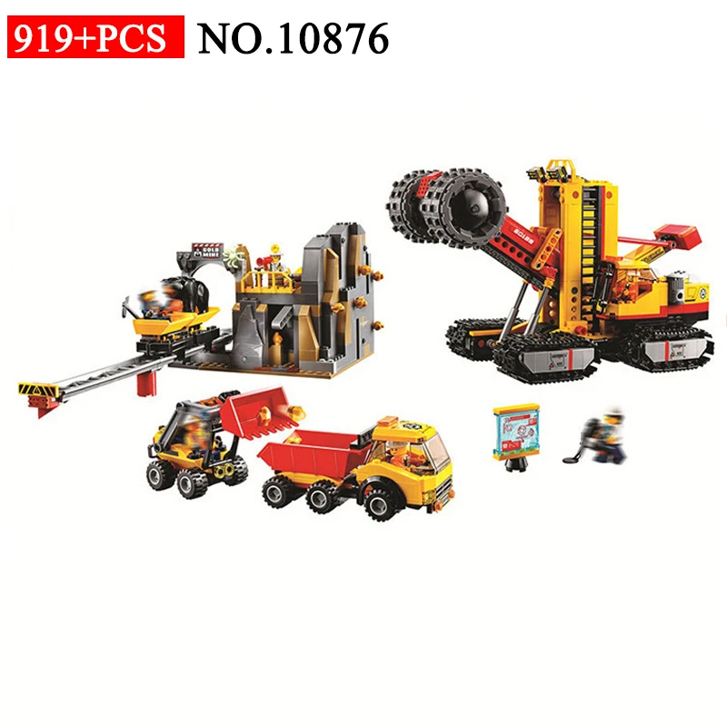 

BELA 10876 919pcs City Mine Mobile Laboratory Giant Crusher Dump Truck Building Blocks Compatible 60187 Brick Toys For Children