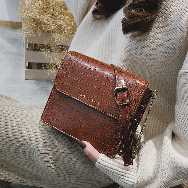 

Bags For Women 2019 Luxury Handbags Women Bags Designer Crocodile Pattern Leather Shoulder Messenger Bag