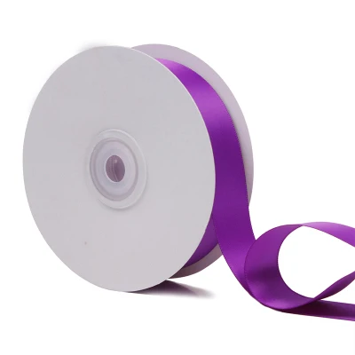 25 ярдов 2,5 см ширина двухсторонняя шелковая атласная лента отделка для подарочной упаковки декорация рукоделие хобби Швейные аксессуары - Цвет: purple