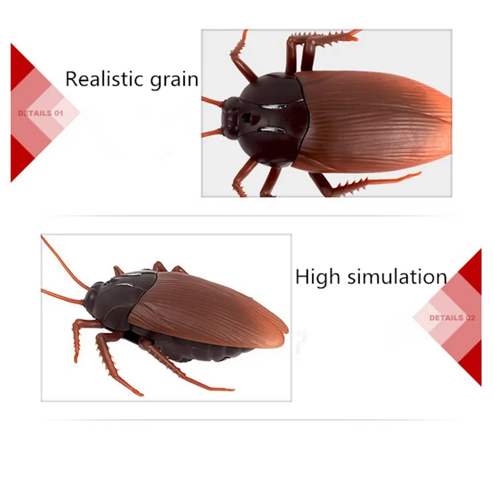 EBOYU RC Cockroach Remote Control Car Vehicle Animal Toys Electronic Realistic Fake Big Insect Bug Glowing Eyes Kids Gift 4