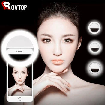 Universal Selfie Lamp Mobile Phone Lens Portable Flash Ring 36 LEDS  Luminous Ring Clip Light For iPhone 8 7 6 Plus Samsung 1