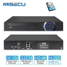MISECU 25CH 5MP 32CH 1080 P 8CH 4 K CCTV H.265 NVR видеорегистратор сетевой видеорегистратор с протоколом Onvif 2,0 для IP Камера 2 SATA XMEYE P2P облако