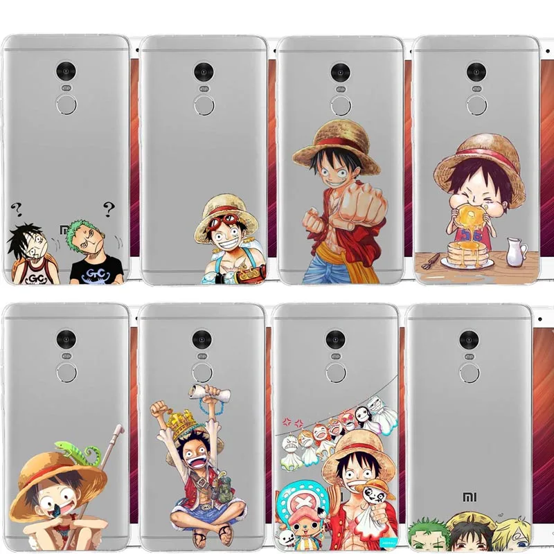 

Japanese cartoon One Piece art Collage silicone TPU Phone case For Red rice NOTE 6 Millet 5s PLUS 6PLUS note5pr Note-5A NOTE4