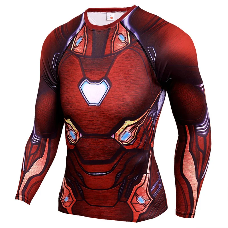 

Raglan Sleeve Avengers 4 Iron Man 3D Printed T shirts Men Compression Shirts 2019 Cosplay Tops For Male BodyBuilding Clothing