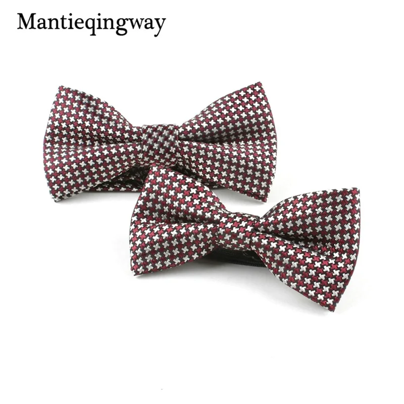Mantieqingway взрослых бабочкой+ Дети бабочкой комплект Бизнес жаккардовые полосы галстук-бабочка свадьбы Vestidos Gravata Borboleta узкие Галстуки