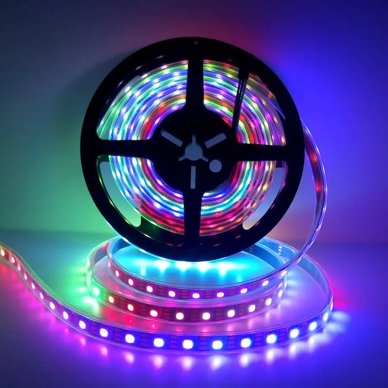 Светодиодная лента WS2812B RGB со сменными цветами 5 в пост. Тока 30/5050 светодиодов/м
