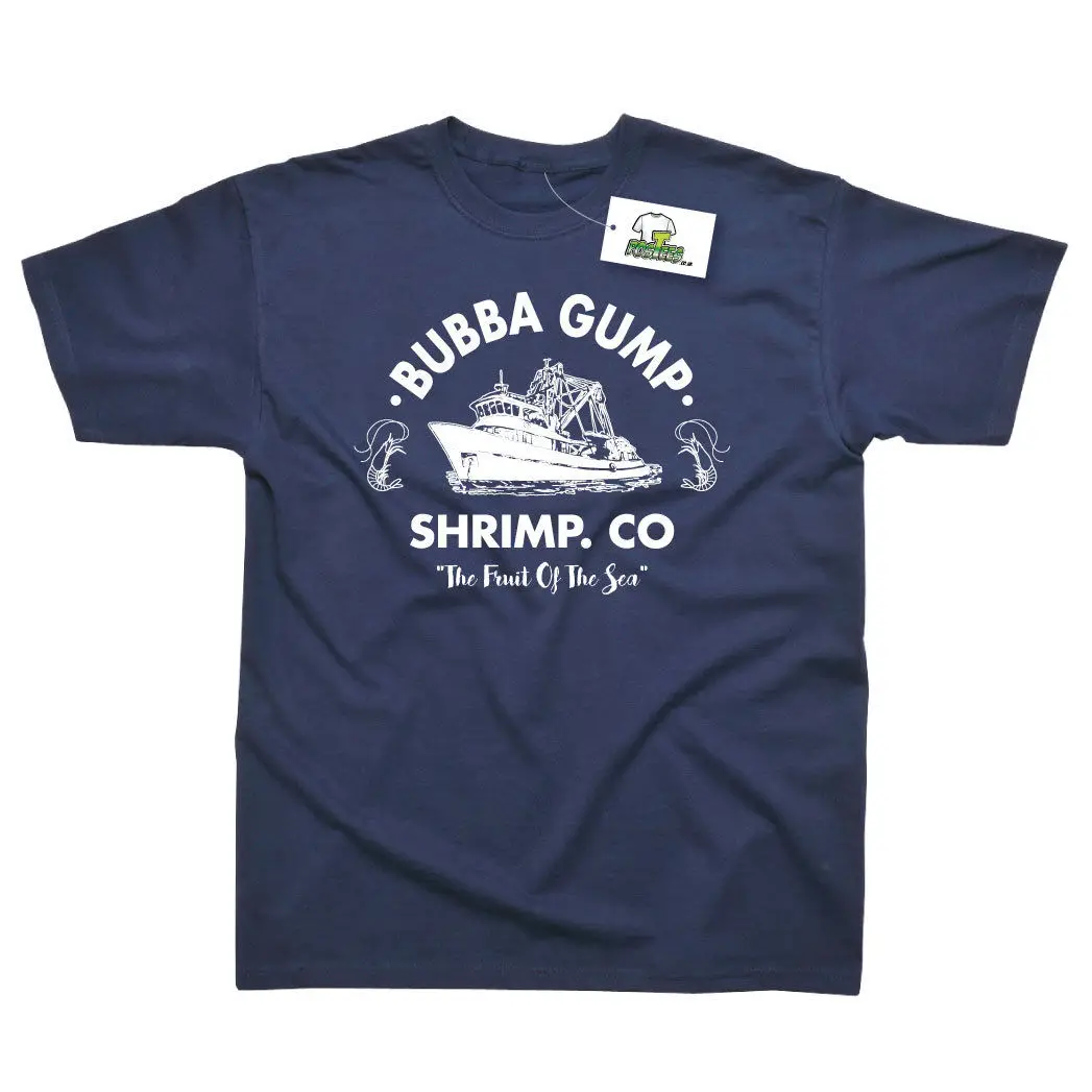 Bubba Gump креветки Вдохновленный Форрест футболка с принтом Топ тройник 100% хлопок